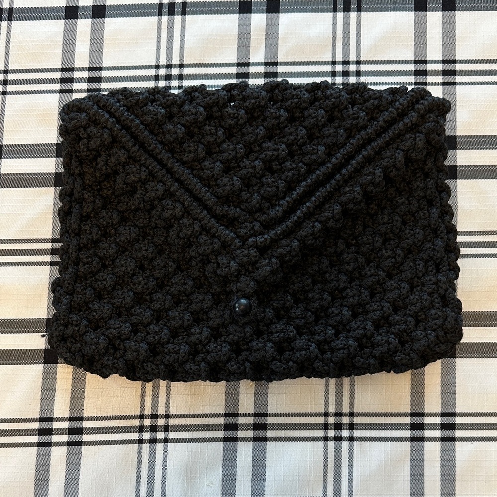 Black Crochet Clutch